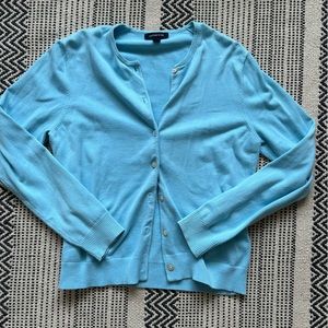 LANDS’ END BLUE BUTTON UP CARDIGAN